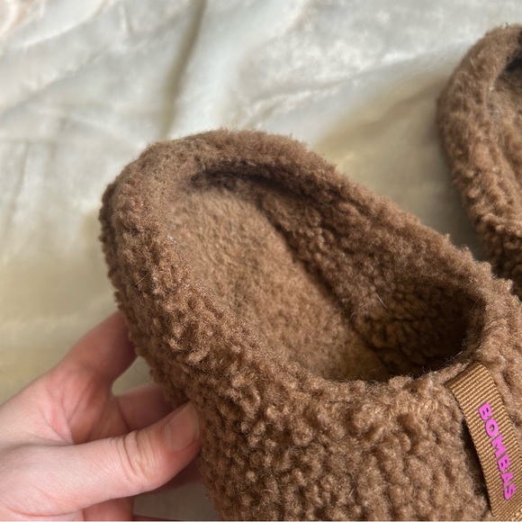 Bombas brown sunday fleece sherpa fuzzy wool slippers womens 8 - Picture 5 of 7
